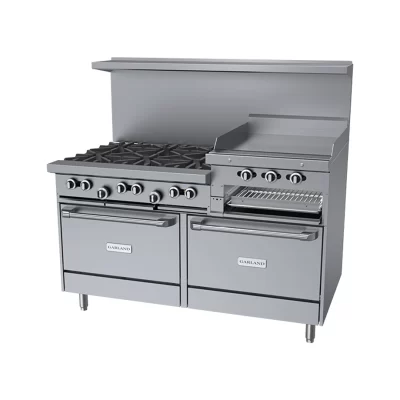 Estufa 6 Quemadores con Doble Horno, Plancha y Asador a Gas Garland Sunfire X60-6R24RR