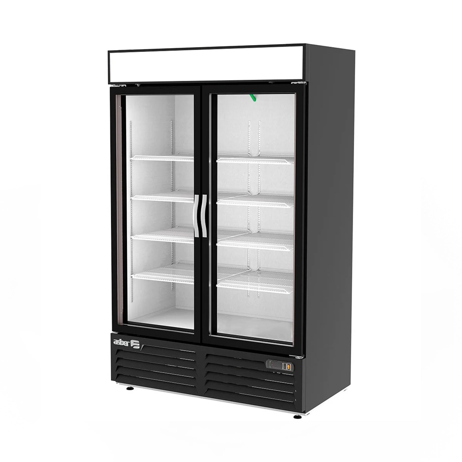 Congelador Exhibidor 2 Puertas de Cristal ASBER AFM-37-HC Merchandiser 37 pies cúbicos
