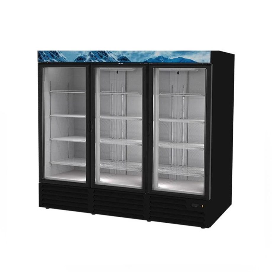 Refrigerador Exhibidor 3 Puertas de Cristal ASBER ARMD-72-HC Merchandiser Line 72 pies cúbicos