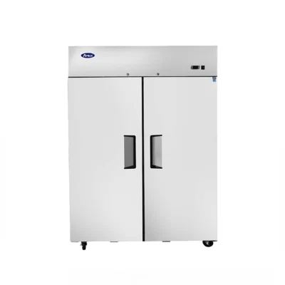 Refrigerador Vertical 2 Puertas Sólidas 43.8 Pies Montaje Superior Atosa MBF8005GR