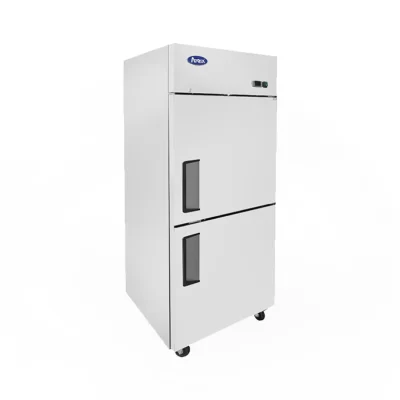 Refrigerador Vertical 2 Puertas Dividida Sólida 21.4 Pies Cúbicos Atosa MBF8010GR