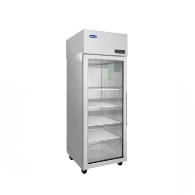 Refrigerador de Acero Inoxidable 1 Puerta de Vidrio 23 Pies Cúbicos Atosa MCF8604GR