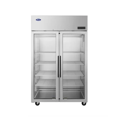 Refrigerador de Acero Inoxidable 2 Puertas de Vidrio 43 Pies Cúbicos Atosa MCF8605GR